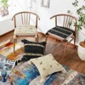 無染色ウール100%手織りギャッベチェアパッドの商品写真