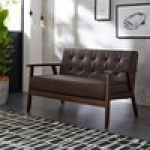 【超特価商品】木フレームの合皮ソファー <2人掛け>の商品写真