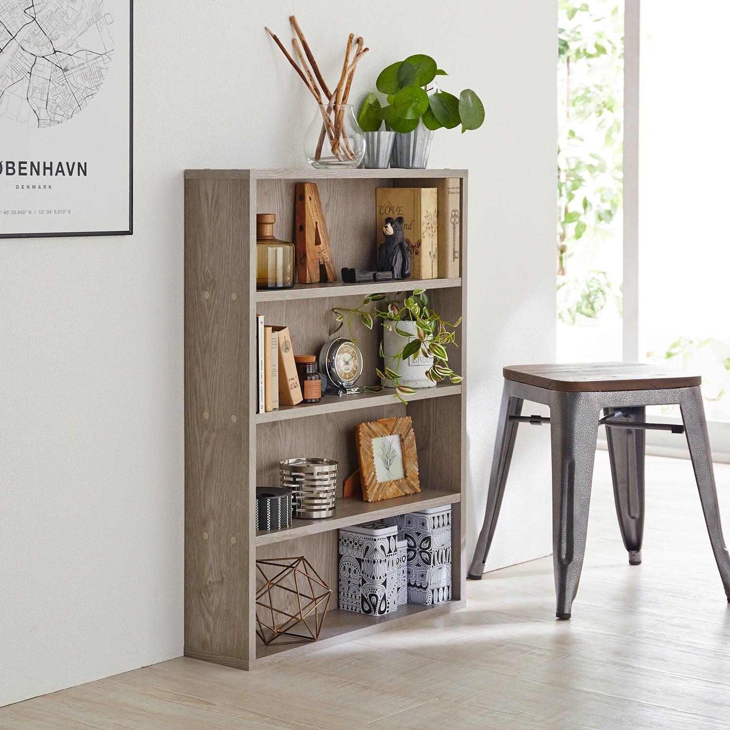塩系インテリアに馴染むコンパクト本棚・オープンラックの商品写真