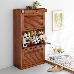 フラップ扉のルーバーシューズボックスの商品写真