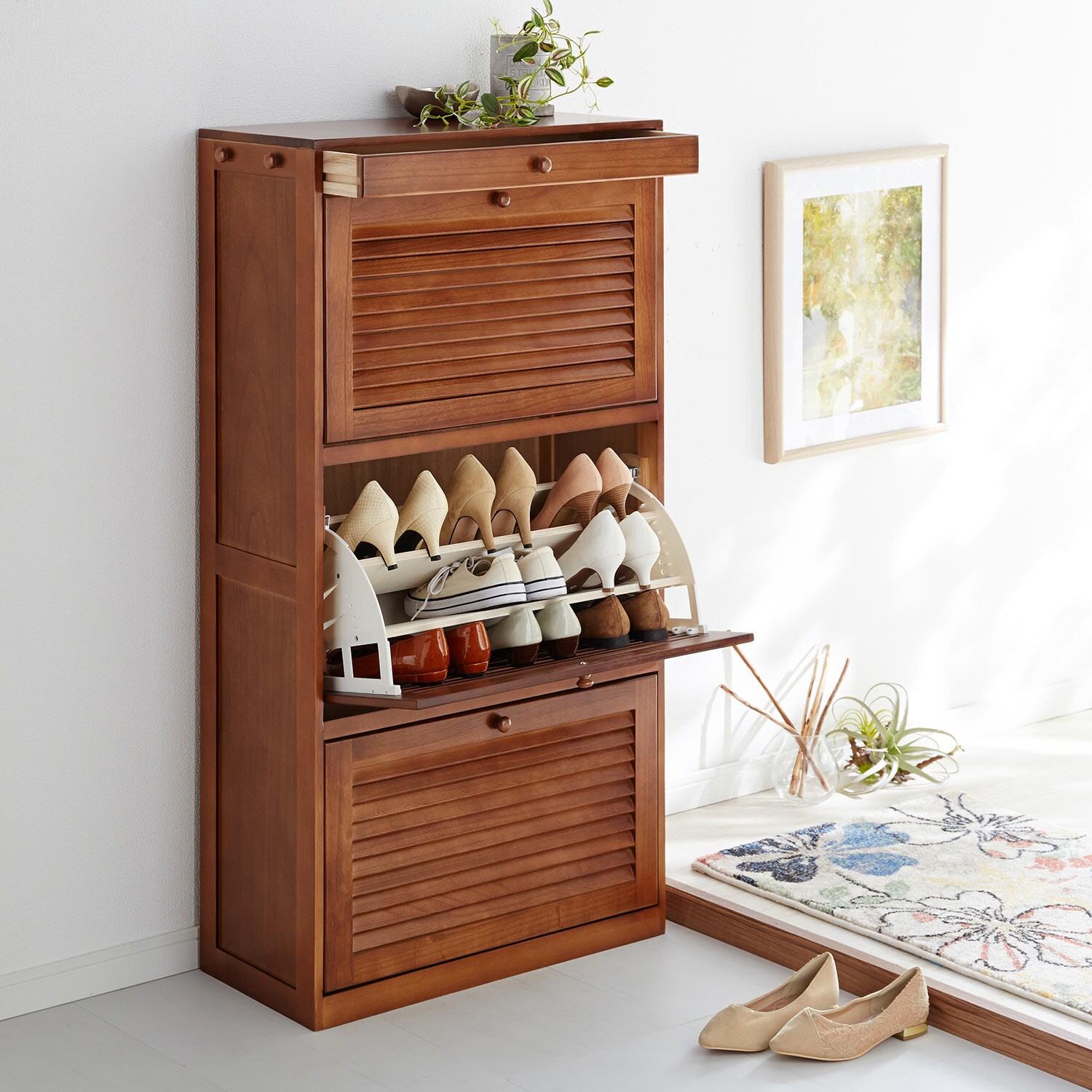 フラップ扉のルーバーシューズボックスの商品写真