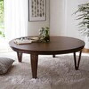 ウォルナット材のデザイン脚円形こたつの商品写真