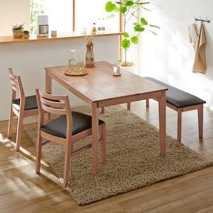 木感の強いオーク材を贅沢に使用したダイニングテーブルセット(4点セット) <4人用>の商品写真