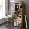 スッキリ置ける!塩系インテリアに馴染むフラップ扉付き扉付き本棚・オープンラックの商品写真