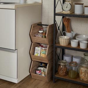 スッキリ置ける!塩系インテリアに馴染むスタッキング収納ボックス3個セットの商品写真