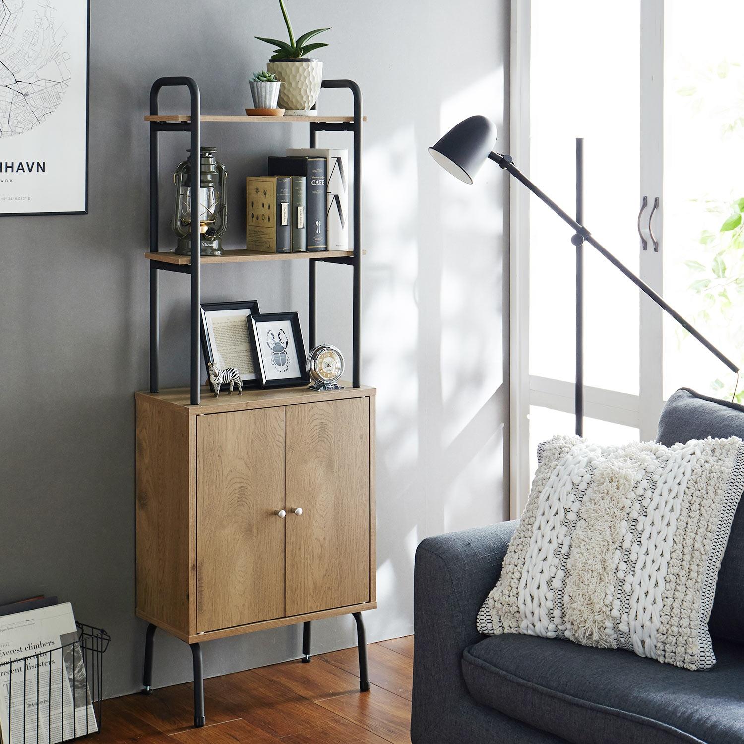 スッキリ置ける!塩系インテリアに馴染むオープンラックの商品写真