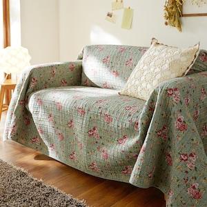 ハンドステッチ風キルトのマルチカバー・ソファーカバーの商品写真