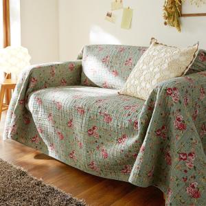 ハンドステッチ風キルトのマルチカバー・ソファーカバーの商品写真