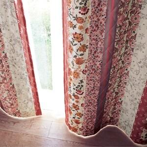 パッチワーク調プリントの綿入りキルトカーテンの商品写真