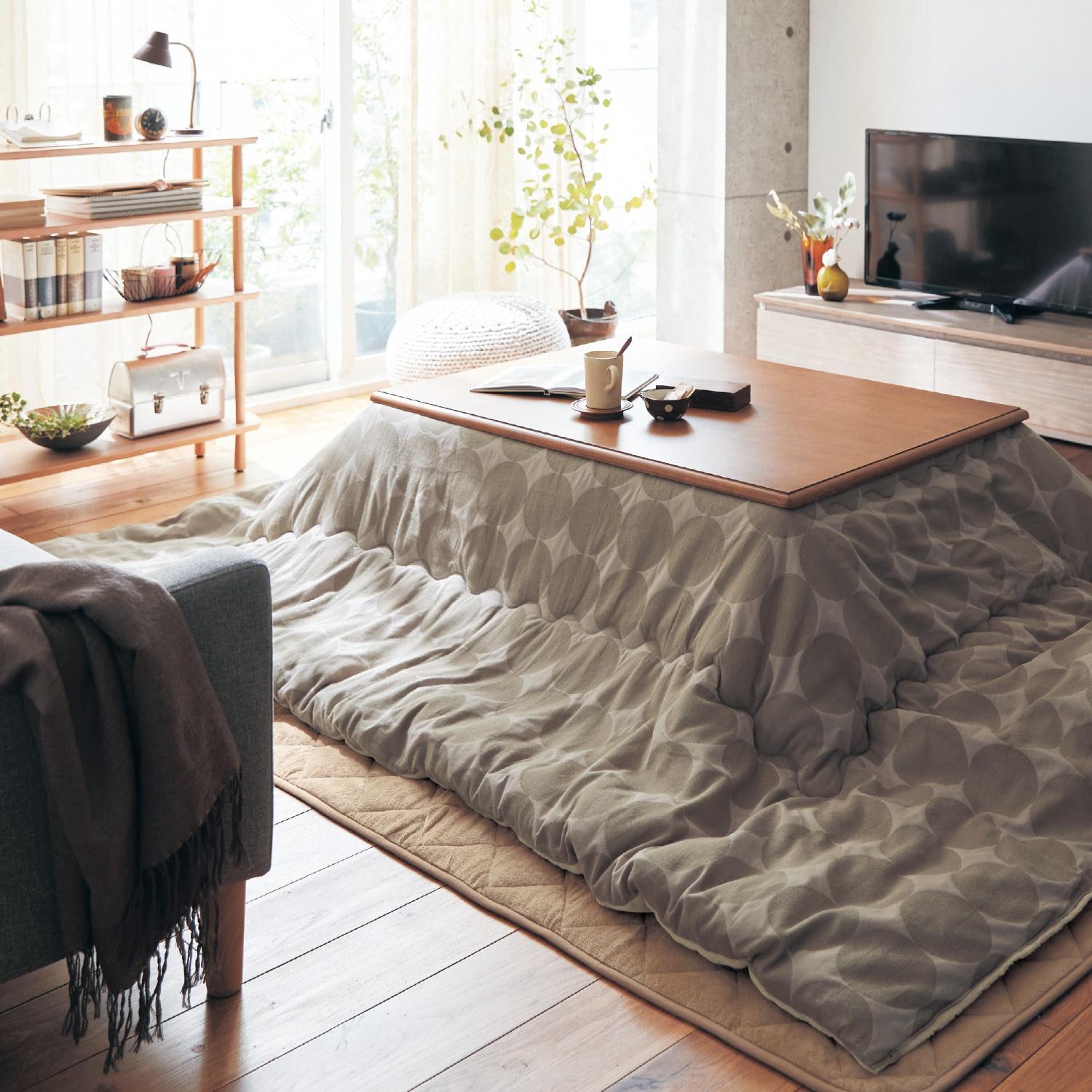 綿素材を使用したサークル織柄の撥水こたつ布団の商品写真