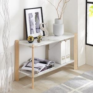 大理石調デザインのオープンラックの商品写真