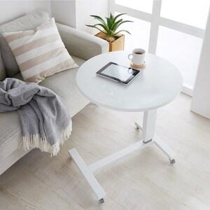 キャスター付き円形昇降式テーブルの商品写真