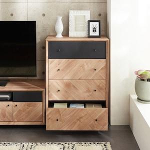 矢貼りデザインの塩系サイドチェストの商品写真