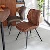 デザイン脚の合皮ダイニングチェアの商品写真
