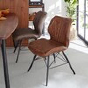 デザイン脚の合皮ダイニングチェアの商品写真