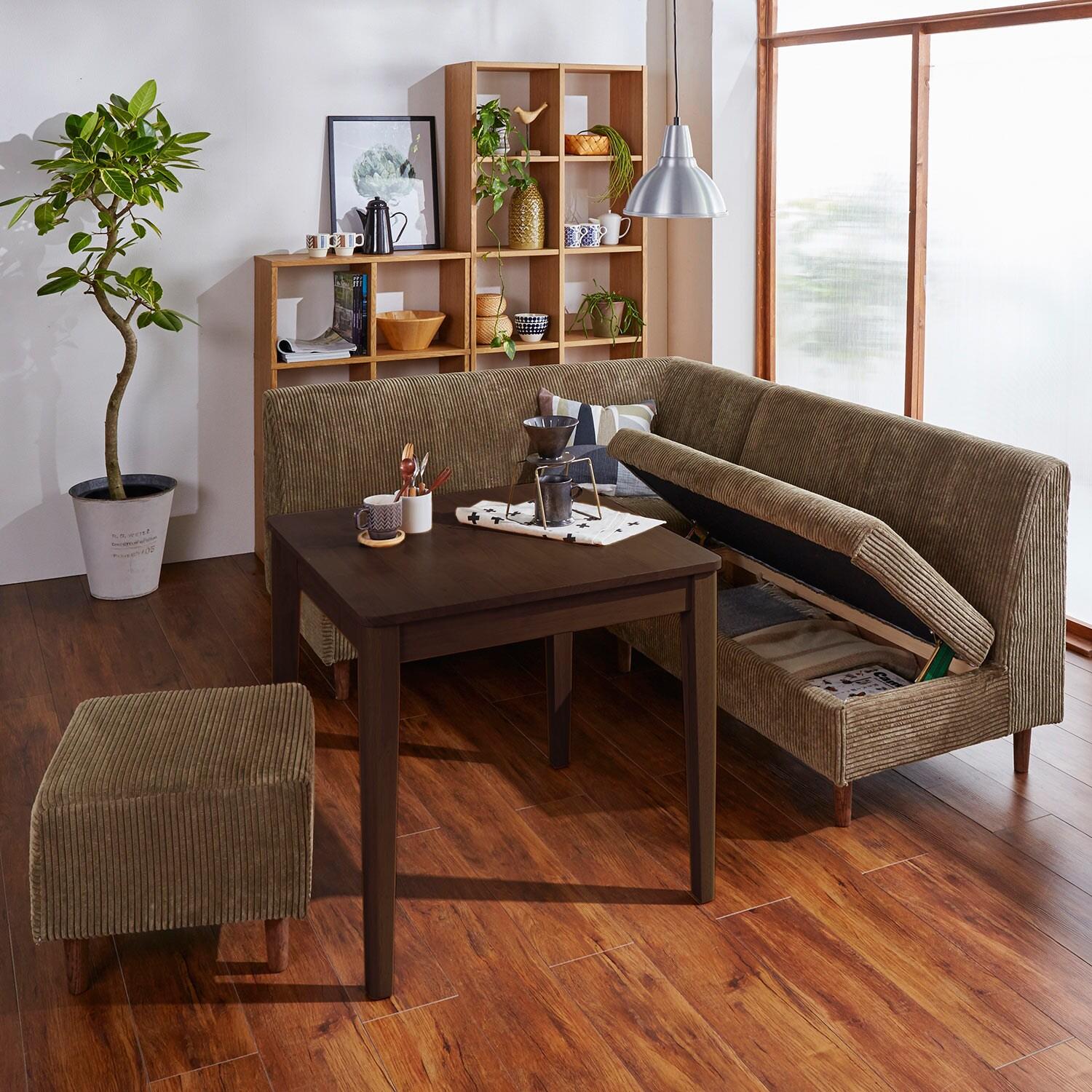 収納付きカバーリングダイニングソファー<肘付き/肘無し/スツール>の商品写真