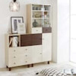 シリーズでスタッキングできる!ツートンラック付きチェストの商品写真