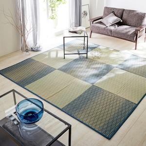 市松風デザインのふんわりウレタンい草ラグ <大きめサイズ>の商品写真