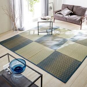 市松風デザインのふんわりウレタンい草ラグ <大きめサイズ>の商品写真