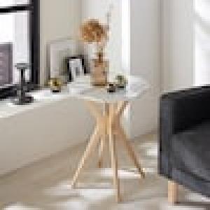 大理石調天板の八角サイドテーブルの商品写真