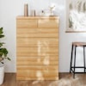 スライドレール付き木目調衣類収納チェストの商品写真