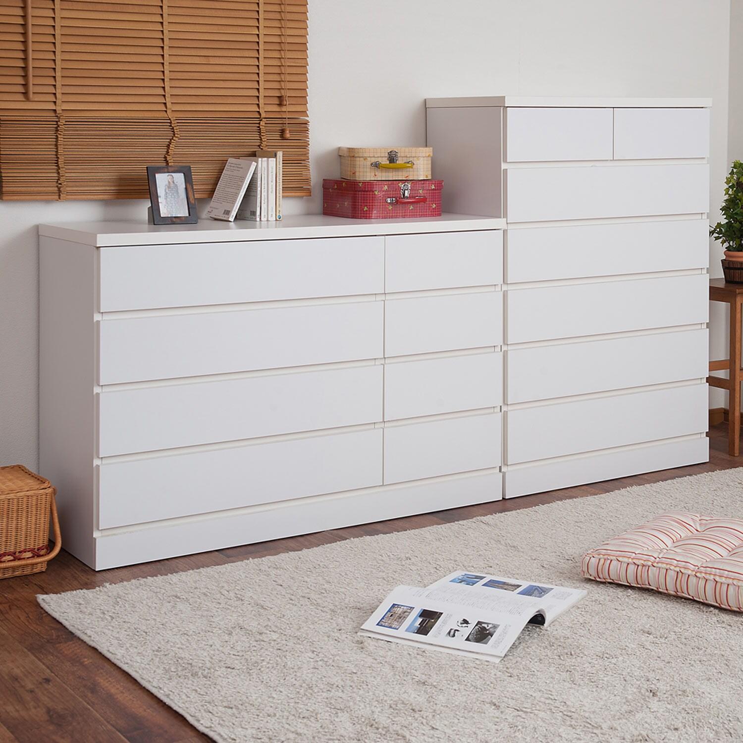 ホワイトカラーの衣類収納チェストの商品写真