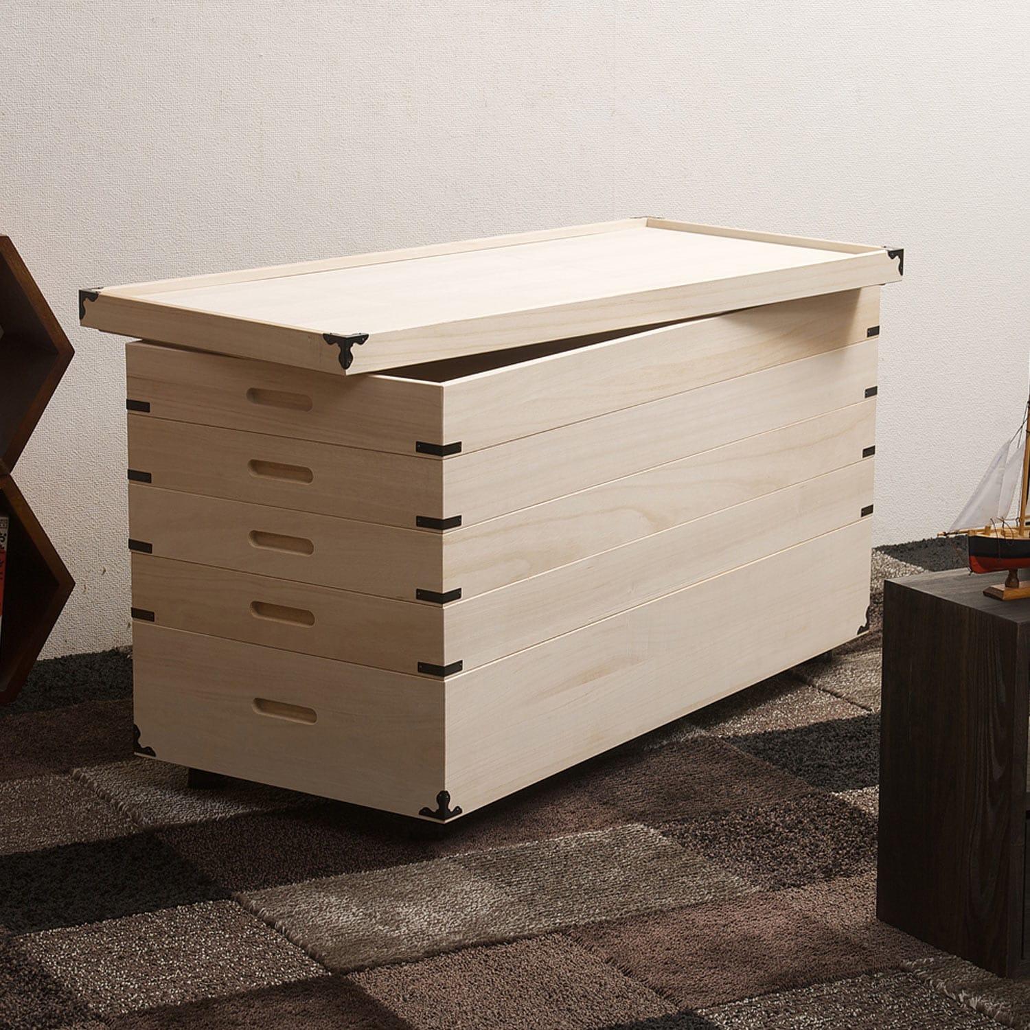 [日本製]キャスター付き桐衣装箱 <奥行42cm>の商品写真