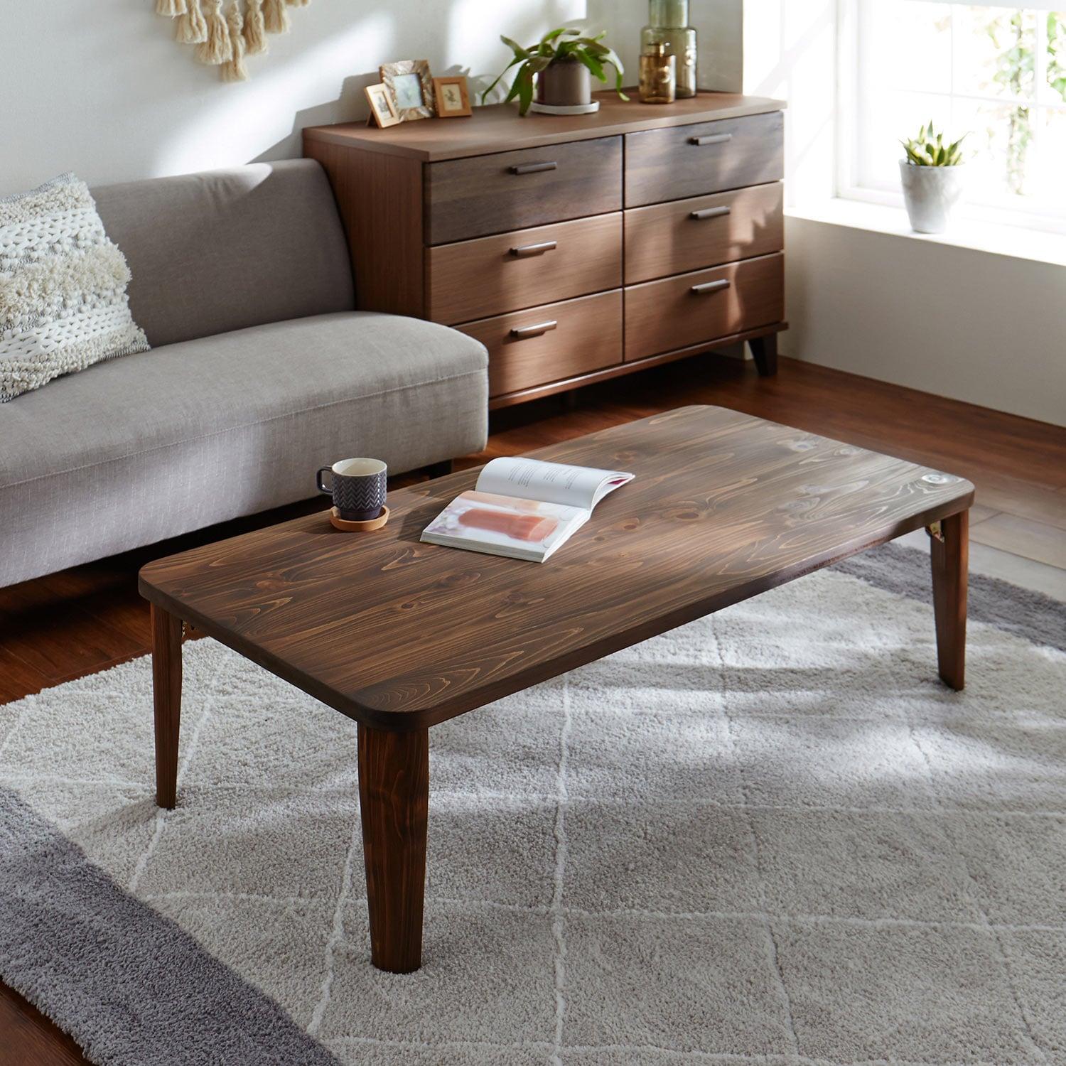 【受注生産】国産ひのきの折りたたみリビングローテーブル(幅120cm)の商品写真