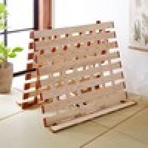 軽量!スタンド式で布団が干せる桐折りたたみすのこベッド<セミシングル~ダブル>の商品写真