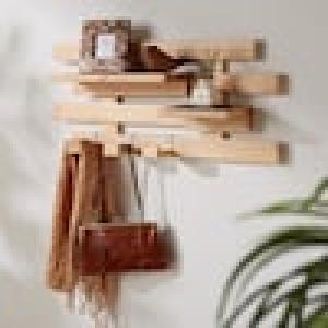 壁にかけられるフック付き桐すのこラックの商品写真