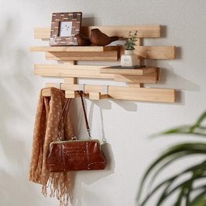 壁にかけられるフック付き桐すのこラックの商品写真