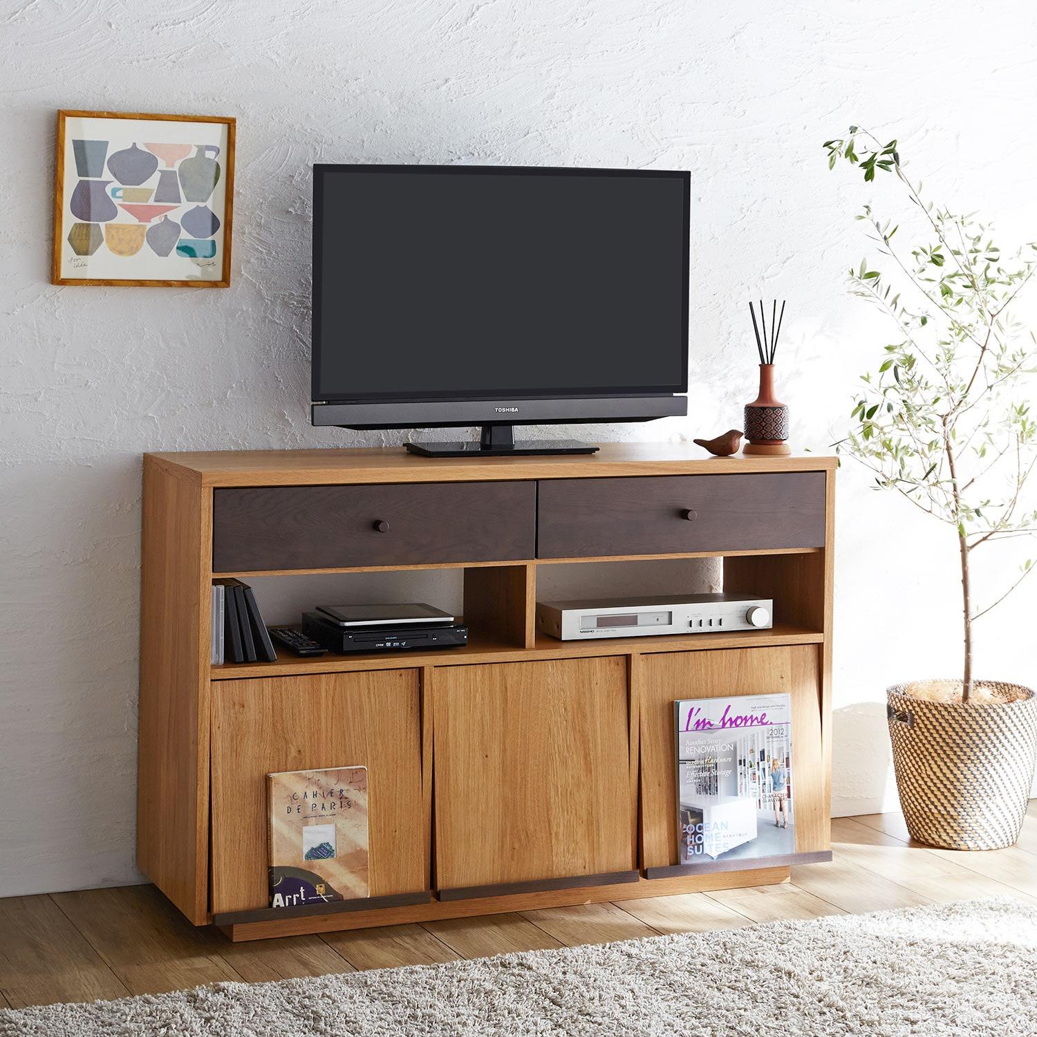 [日本製]デッキ収納にも最適なオーク材のリビングボード(完成品)の商品写真