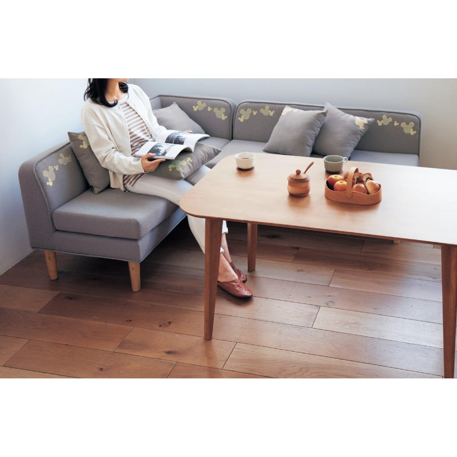 クッションカバーが洗えるコンパクトダイニングソファー「ミッキーモチーフ」の商品写真