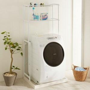 防水パンに取り付けられるランドリーラックの商品写真