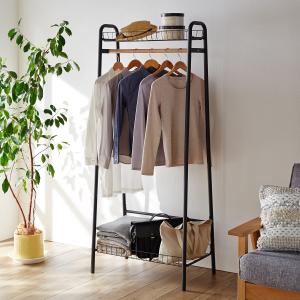 収納棚付きハンガーラック <幅70cm>の商品写真