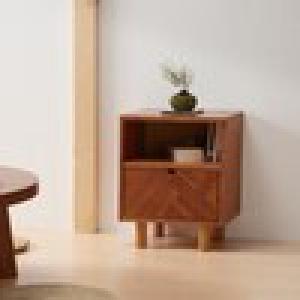 天然木のモザイク柄サイドテーブルの商品写真