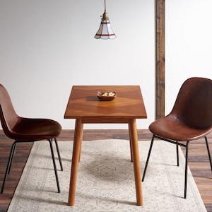 天然木のモザイク柄ダイニングテーブル <2人用/4人用>の商品写真