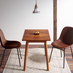 天然木のモザイク柄ダイニングテーブル <2人用/4人用>の商品写真