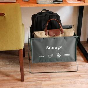 デスク下やソファー横に最適な折りたためるフロアバスケットの商品写真