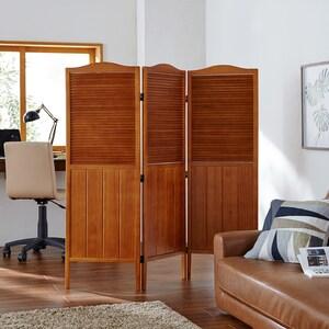 パイン材の3連間仕切りパーテーションの商品写真