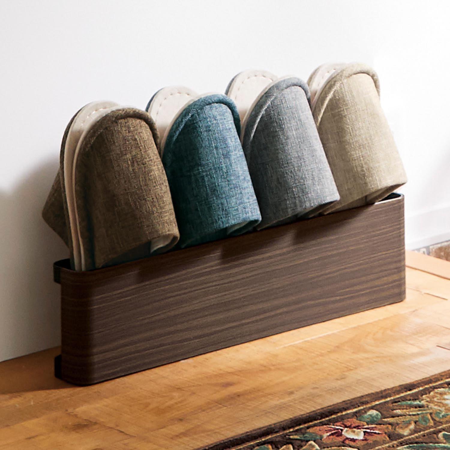 木目柄が綺麗なスリッパラックの商品写真