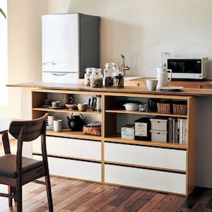 【5月6日までタイムセール】 組み合わせてマルチに使えるユニットシェルフ <オープン棚/縦仕切り板/引出し>の商品写真