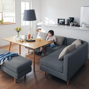 すっきりとしたデザインのフルカバーリングダイニングソファー <ベンチ/肘無し/肘付き>の商品写真