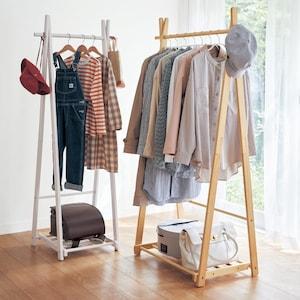 【タイムセール】 折りたたみ式木製ハンガーラック <幅60/幅85cm>の商品写真