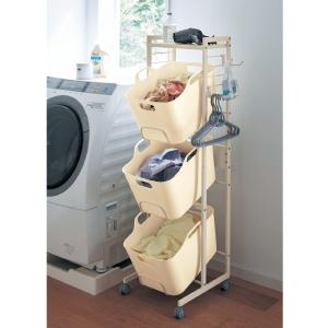 【タイムセール】 バスケット付きランドリーワゴン <2段/3段>の商品写真