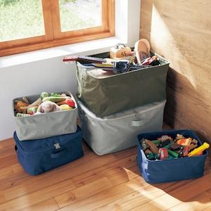 コンパクトにたためる帆布の収納ボックス <蓋付き/蓋なし>の商品写真