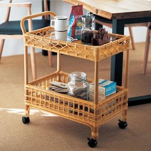 ラタンのワゴンの商品写真