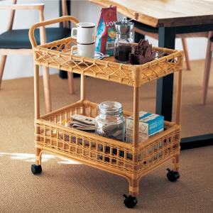 ラタンのワゴンの商品写真