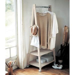 【タイムセール】 棚付きハンガーラック <幅76cm>の商品写真