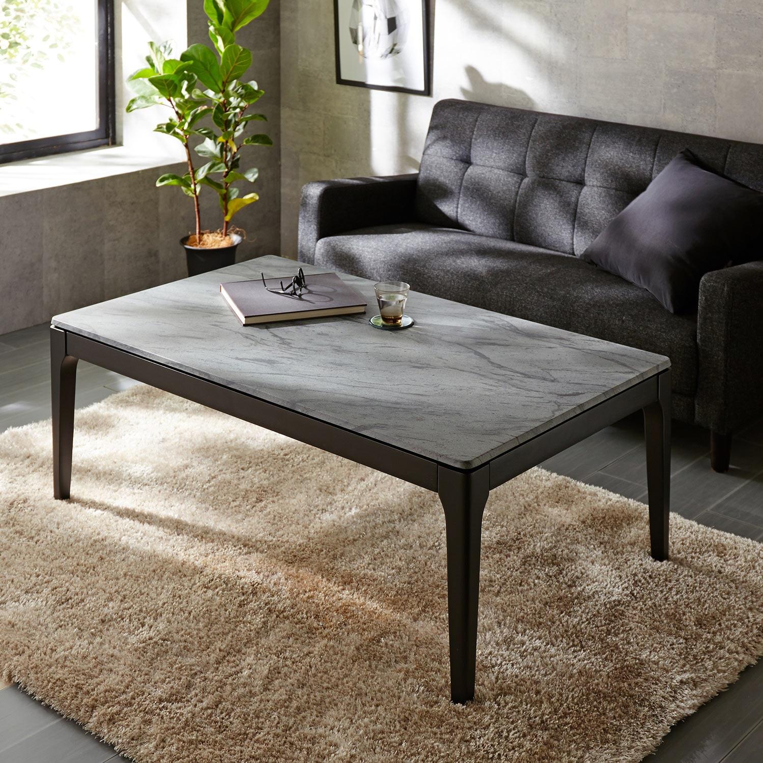 メラミン天板の大理石柄モダンリビングローテーブル 【キズや汚れに強い】の商品写真